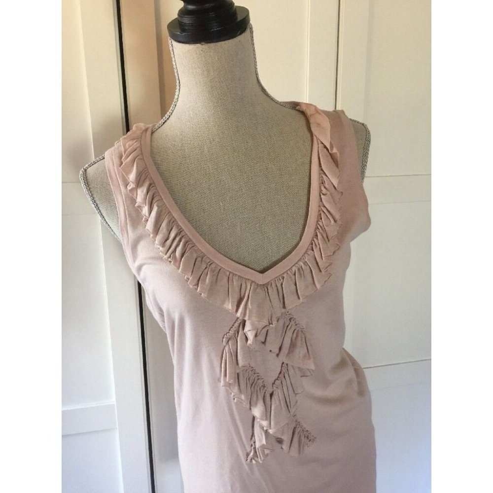 CAbi Cameo Beige Jersey Stretch Ruffle Flutter - Picture 3 of 8